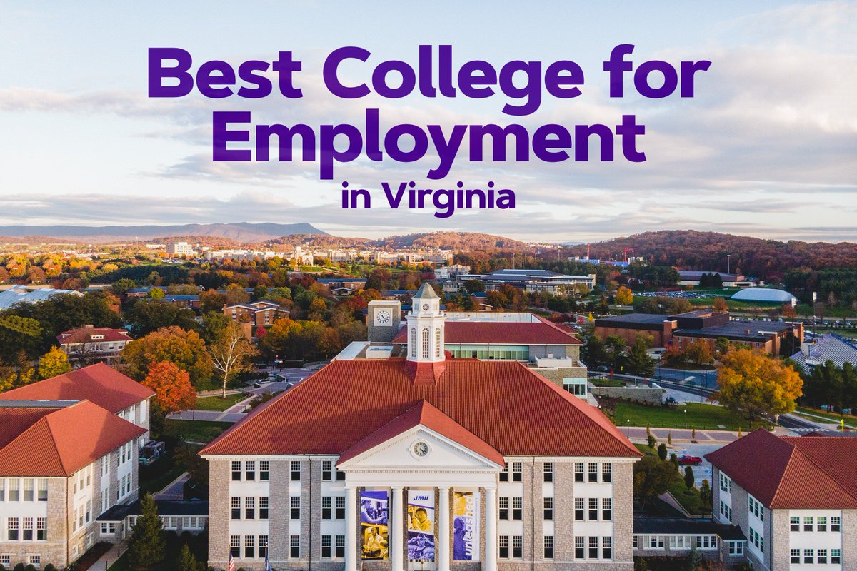 JMU's tweet photo. Today is a proud day to be a Duke! According to U.S. Department of Education statistics compiled by @ZippiaInc, JMU has the highest post-graduation employment levels out of all Virginia colleges.#DukesUnleashed💥
See the rankings: https://t.co/6nGHXb1kti https://t.co/j1tu9MwgeK