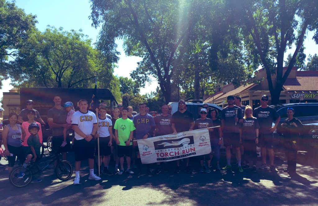 CHP along with <a href="/LivermorePolice/">Livermore PD</a> , and members of <a href="/CityofLivermore/">City of Livermore CA</a> carried the Flame of Hope through <a href="/livedowntown/">Livermore Downtown</a> to hand it off to Easf Bay Regional Parks Police. Ryan from <a href="/SONorCal/">Special Olympics NorCal</a> <a href="/LETRforSO/">LETR</a> <a href="/SpecialOlympics/">Special Olympics</a> lead the way. So inspirational!