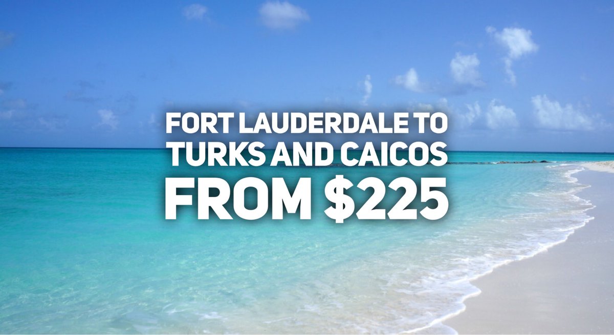 CheapFlightGuy's tweet photo. #CheapFlightGuy #DailyDeal - #FortLauderdale to #Providenciales #TurksAndCaicos from $225 nonstop round trip
See https://t.co/Vs4SgxnmFe for details
#CheapFlights #TravelDeals #FLL #PLS https://t.co/VJfBvz3Ulp