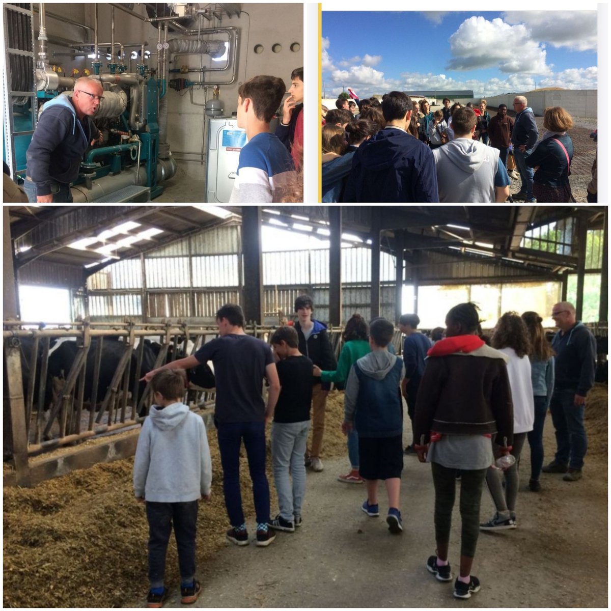 croixauxvents's tweet photo. nous avons ouvert les portes de notre #exploitation vendredi à 40 élèves du collège Victor Hugo de #Nantes
Il y a eu beaucoup d'échanges, de questions pertinentes, qui mieux que nous #agriculteurs pour communiquer sur notre métier #communication #ceuxquifontlelait #Methanisation https://t.co/h9MCPj7jMW