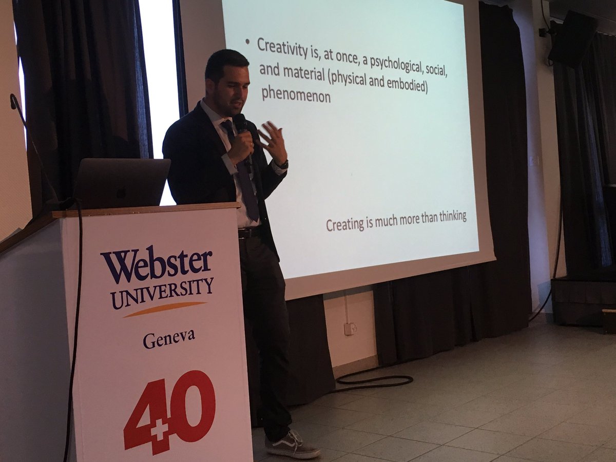 Vlad Glaveanu opening #CreativityWeek at Webster University in Geneva. Creativity is socially embedded action