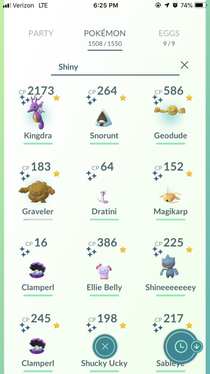 The_Go_Gang's tweet photo. Finished Pokémon Go Fest with 20 shinies! I got a shiny horsea before we left (which I evolved). The weather was rainy but with the overcast sky and the cool temps, I’d say it was almost perfect Pokémon Go weather! @PokemonGoApp @NianticLabs #PokemonGo #PokemonGoFest2019 https://t.co/VXb4QJgops