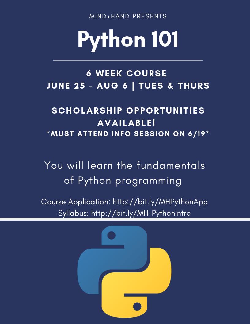 MindandHandChi's tweet photo. Summer with Mind+Hand - https://t.co/cMu47eg9b4
Pizza, Python, and Design Thinking! https://t.co/IhQG59hXXr