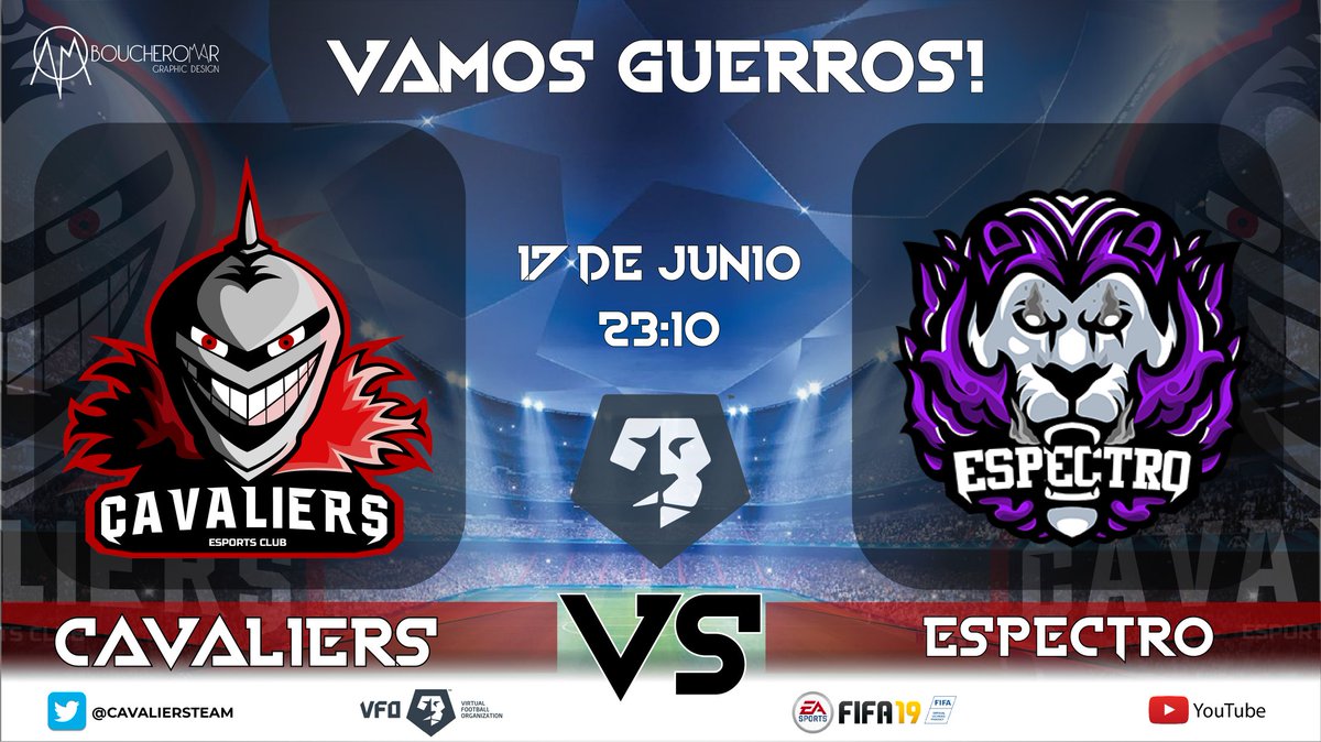 CavaliersEC's tweet photo. 🔥¡Nuestros caballeros lucharan en un rato! ⚽🎮
Pásate a ver el mejor fútbol!
⏰ 17 junio | 23:10
🎙️Partido de @VFOspain_ps
🆚@eSportsEspectro
Podréis disfrutar de nuestro partido a través de nuestro canal de Youtube.
📺 https://t.co/Xn7yNyibOO
#Cavls #eSports #FIFA https://t.co/F89acZuPHZ