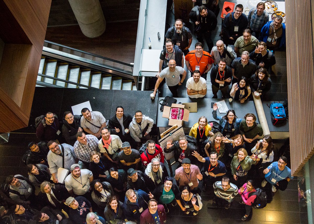 Thanks to all who attended, supported, volunteered and contributed to a hugely successful <a href="/DrupalNorth/">Drupal North</a>. This late day photo on day 3 shows some of the remaining people &amp; enthusiasm left after 3 full days of the conference. Until next year! 
#WeTheNorth #DrupalNorth #DrupalNord