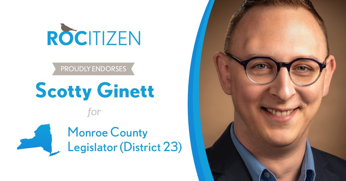 ScottyGinett's tweet photo. Thank you, @ROCitizenNY for your endorsement! #Roc #ScottyForLD23 #ProgressiveCandidate #RainbowWave https://t.co/50yODzJCi1