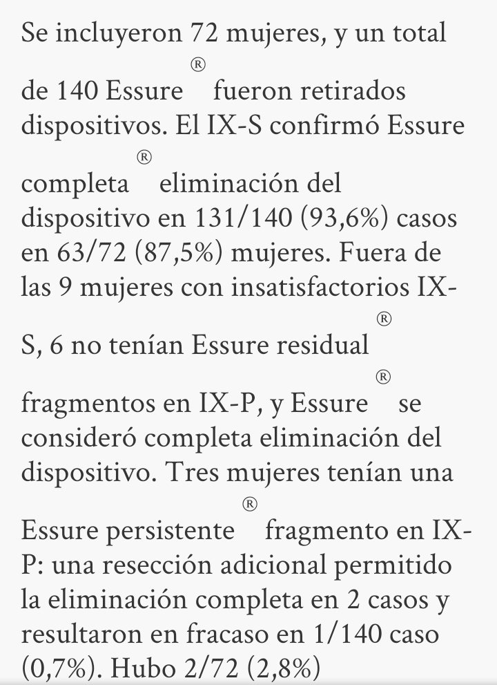 libreessure's tweet photo. Increíble este estudio que con 72 mujeres solo a 6 se le explanta en su totalidad #essure

En España se ignoran estás cifras, estos datos

Para cuando un estudio parecido? 
Que sea real

Sin datos sesgados o manipulados por intereses creados

@AEMPSGOB @sanidadgob @ActaSanitaria https://t.co/0bIxNWrfgb