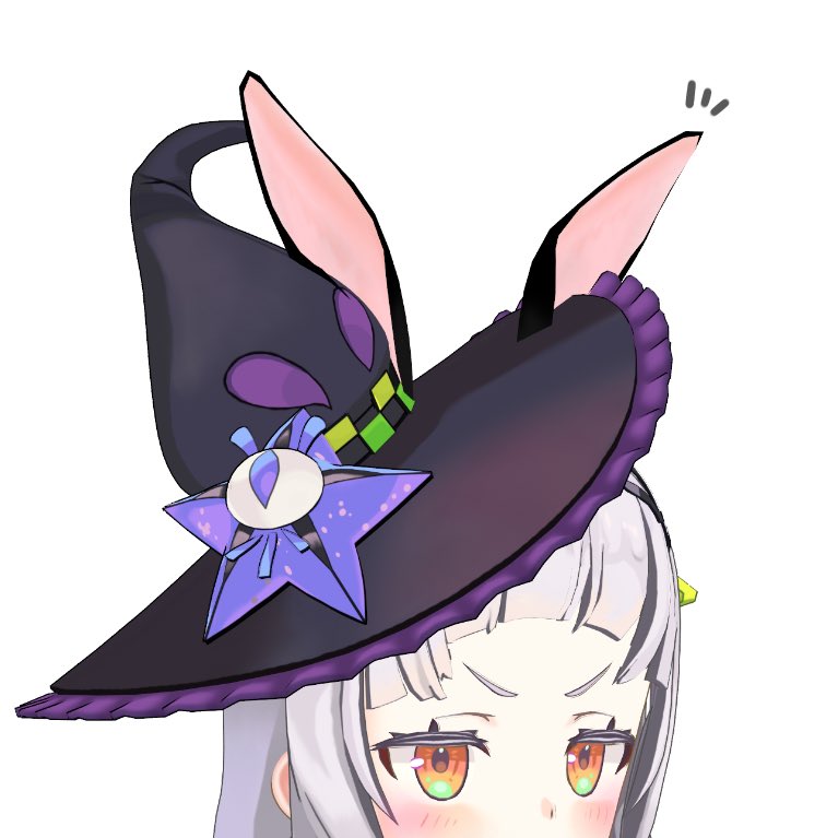 murasaki shion 1girl hat witch hat solo grey hair long hair bangs  illustration images