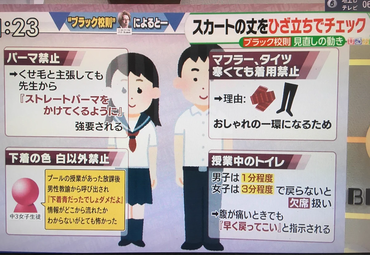 学生は大変？最近の学校の校則が厳しすぎてブラック校則すぎる！