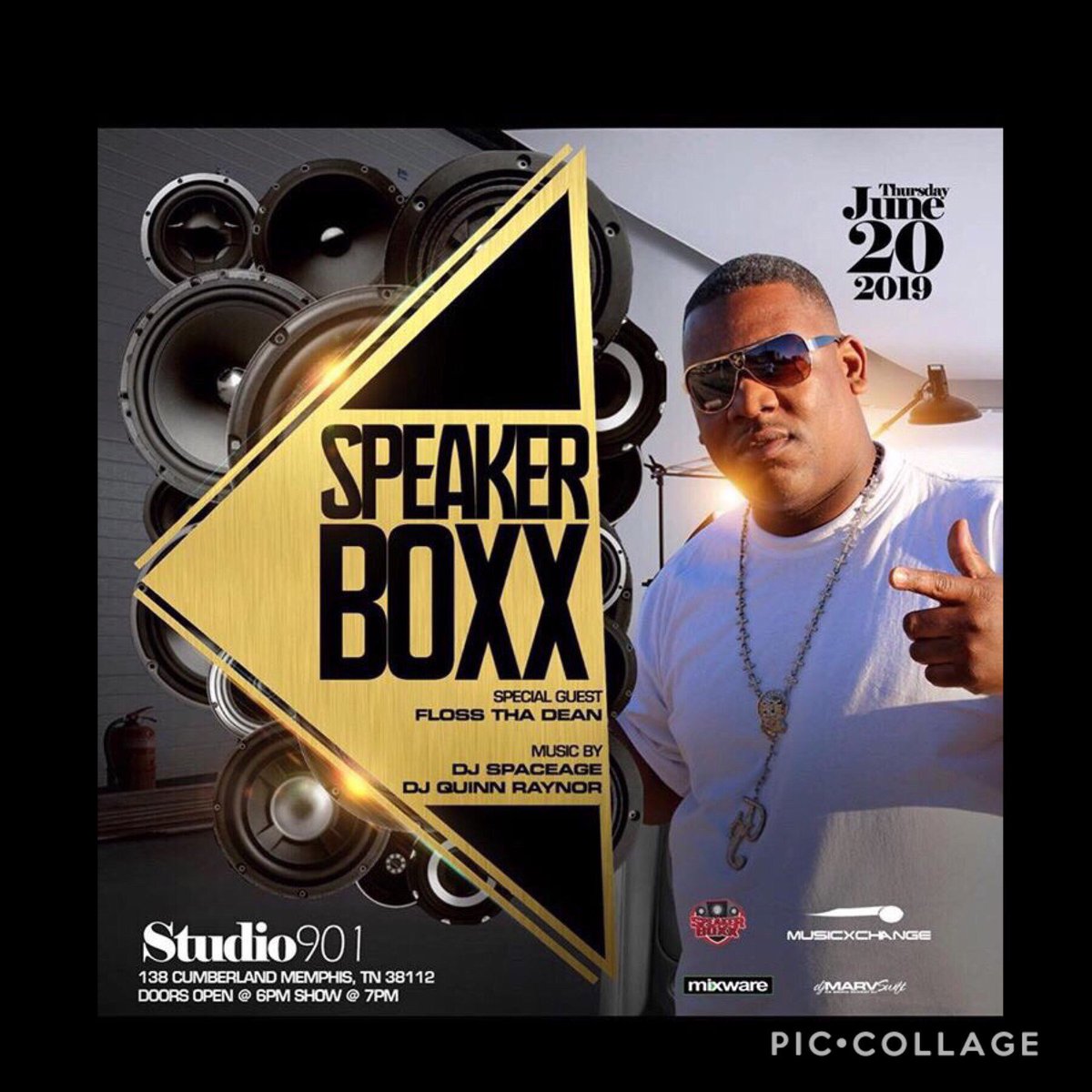 @FLOSSTHADEAN performing live in 
#Memphis  🖤 at  #SpeakerBoXx9 @T_Dot_AKA   #Thursday #June20 @studio.901memphis   #musiclife #believeinmusic #serato #bpmsupreme #playwithmusic #powerinmusic #djstyle #numark #mixware #spotify #beats1radio #sesac #soundexchange #hiphopjunkies