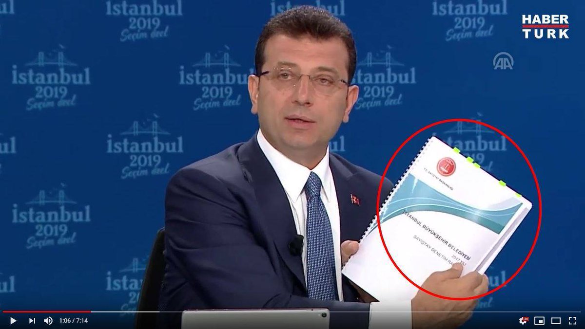 "2018 raporu henüz çıkmadı, İmamoğlu yalan söylüyor" diye haberler yapıyorlar. 
İmamoğlu 2017 raporunu gösterdi zaten, bu rapor da sayıştay web sitesinde duruyor. 
Adama atacak iftira bulamadıkça çatlıyor bu yandaşlar :D