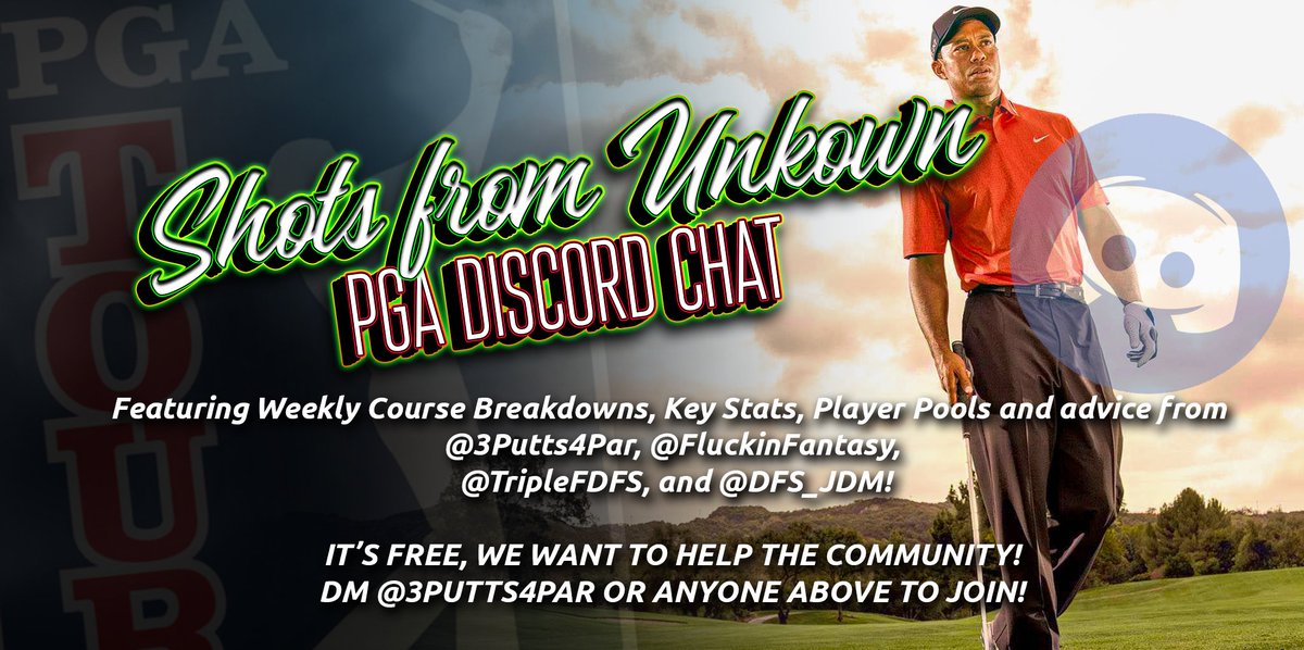 3Putts4Par's tweet photo. We're opening up a FREE discord chat for our fellow PGA DFS Players out there. You'll get some one on one advice, course breakdowns, and player pools weekly right here! The #TravelersChamp is around the corner, with content out tomorrow, DM me or the fellas for the link! https://t.co/EV59YOFEY2