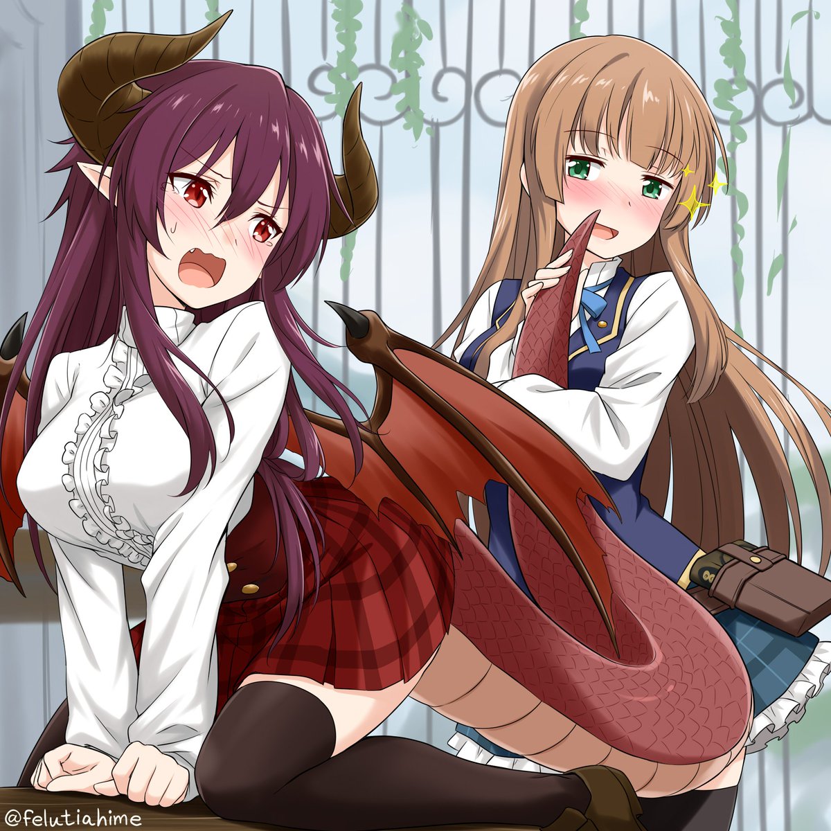 LewdDragonGorl's tweet photo. "Y-Y/C! W-What did I say a-about touching my t-tail~?"

Grea said, her cheeks turning to a light red as she turned her head over at you. Her tail was indeed sensitive, always making Grea feel... weird. Especially when it was stroked like that.

#lewdrp #futarp #lesbian https://t.co/pqi5VVTlRw