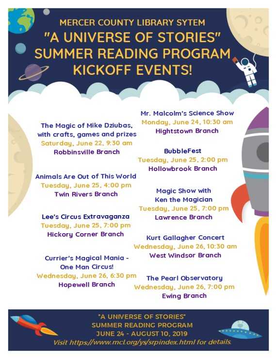 mclsnj's tweet photo. It's almost time to get rewarded for reading!! Registration for our #SummerReadingProgram at MCLS starts June 24! 
Join us for some great kickoff events!
Learn more -
For kids: https://t.co/ko9ED4CcMr
For adults:  https://t.co/2N8X1ydQMg https://t.co/VcGk0l7mft