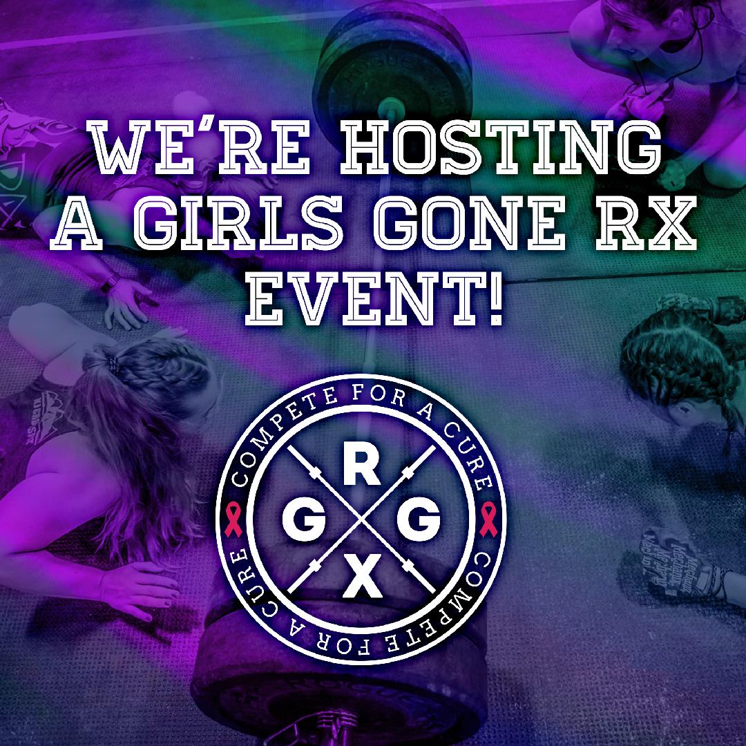 We are hosting Girls Gone Rx this year!!!
This team fundraising event helps brings Breast and Ovarian Cancer Awareness to women across the nation. Not only do you and two friends get to step out onto the gym floor  and compete, you gift other women with kno
