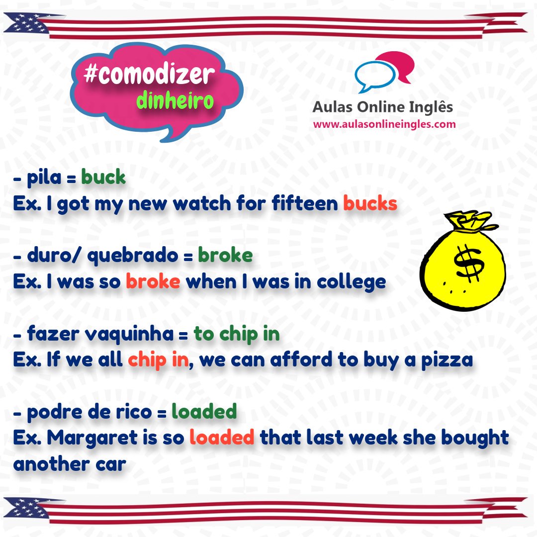 online_EngL's tweet photo. Torrar dinheiro? Pé de meia? #athandenglish #aulasonlineingles #teachersiljurado #aulasonline #aulasdeingles #ingles #inglesparaadultos #teacher #aulasparticulares #aprenderingles #learnenglish #cursodeingles #dicasdeingles #englishtips #comodizer #eslteachers #englishteacher https://t.co/gLXsHiDcnk