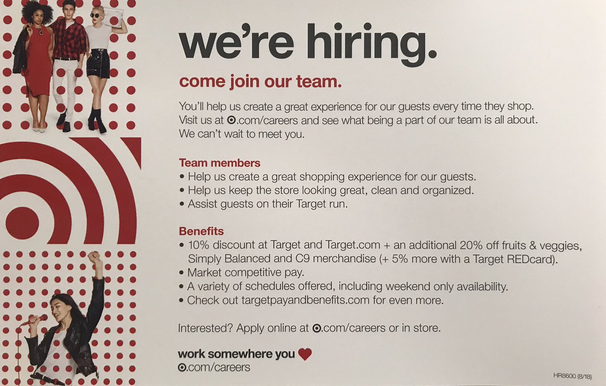 Attention twitter family! We are having a hiring event July 6 from 10a-4pm at the Mission Target located 2427 E. Expwy 83 Mission, TX. If you are interested please apply at target.com/careers. Come join our team! Can’t wait to meet you! ❤️ #worksomewhereyoulove