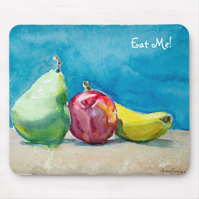 artahead's tweet photo. And here is a mousepad with my watercolor painting on it, Pear Peach And Banana https://t.co/Uf21gicFNp #mousepads #watercolors #painting #art #gifts https://t.co/NEpcaTT0J9