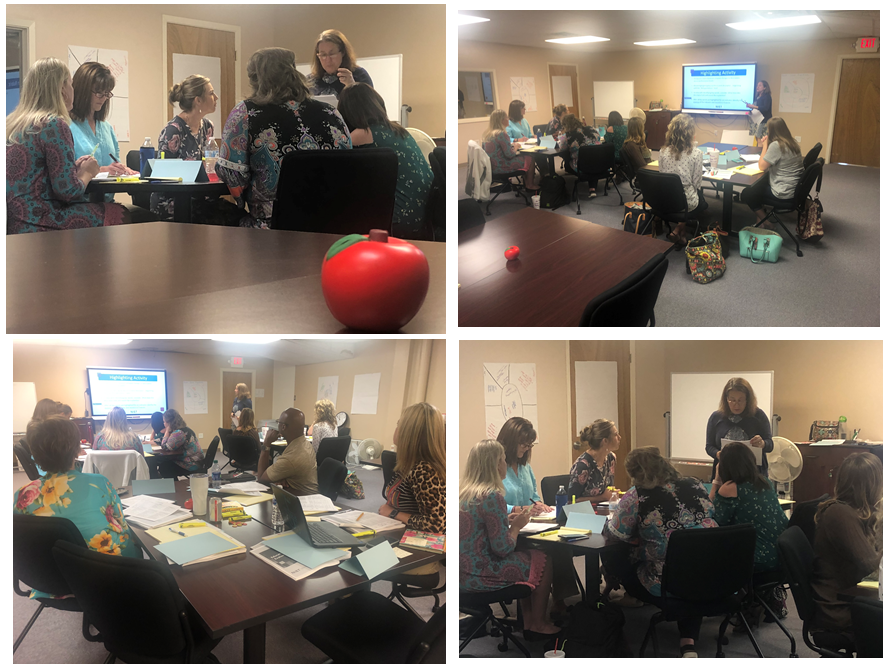 DesotoParish's tweet photo. There are no office hours for leaders! Several of our school leadership team members living that out today with @NicoleJBolen during @NIETteach Core Training. #TeachDeSoto #TeachFactor #TheDeSotoDifference https://t.co/gzKvAFwgwN