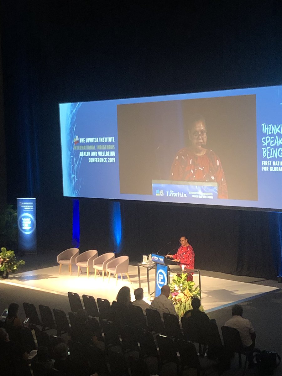 Aunty June Oscar opens the conference with a powerful speech - for us to shift mountains but also look beyond them. Eloquent & powerful. #LowitjaConf2019 #BlackMatriarchy #BlackfullaBingo ✊🏾