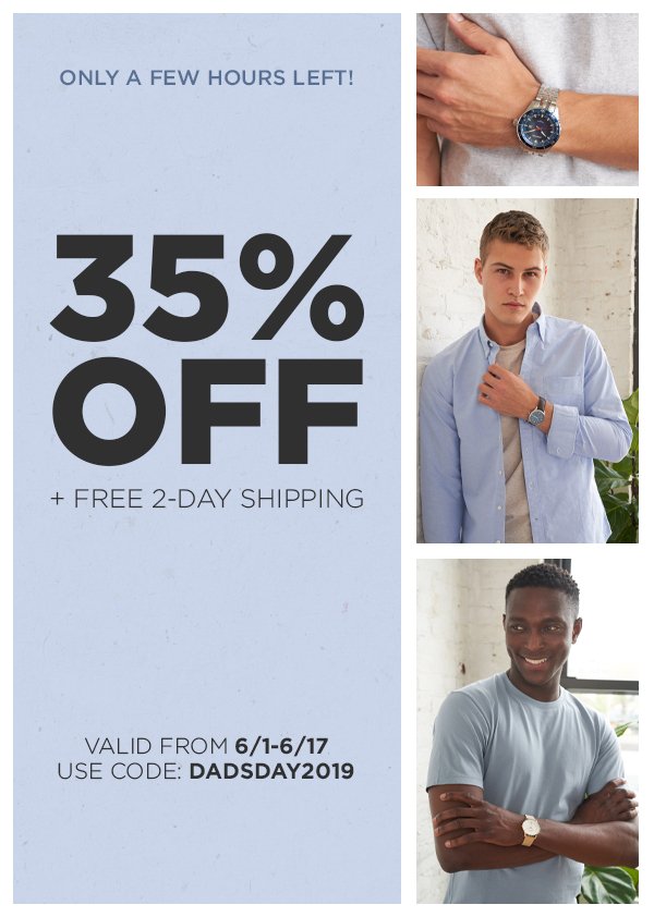 ArmitronWatches's tweet photo. Only a few hours left to save 35% and receive FREE 2-Day Shipping during our Father's Day Sale! Shop Now! #armitron #onewatchmanyfaces #fathersdaysale https://t.co/nP6xGolSvq