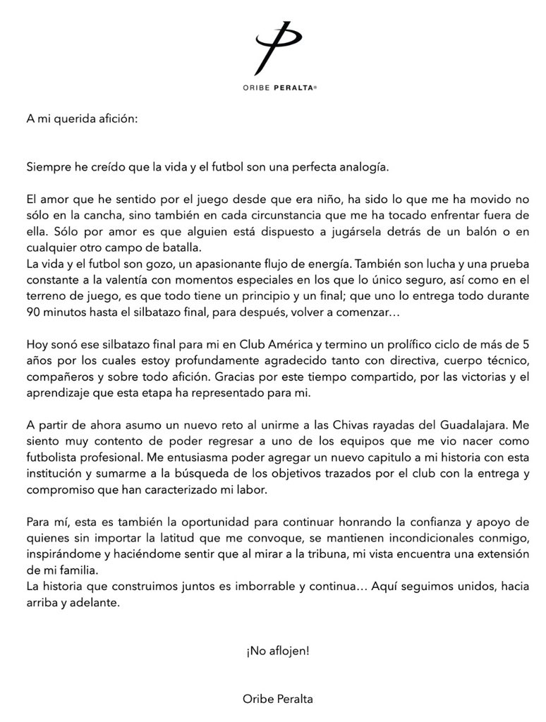 OribePeralta's tweet photo. Mensaje a mi querida afición. ¡GRACIAS! https://t.co/cqTuYOW4fW