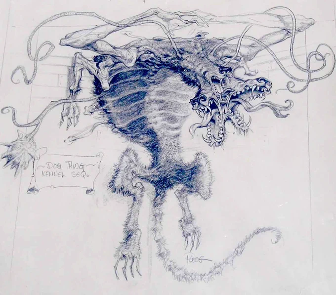 Concept art by Mike Ploog for THE THING (1982). 
