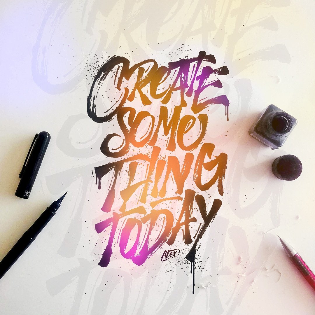 alexandertype's tweet image. Create Something Today #lettering #brushlettering #create
