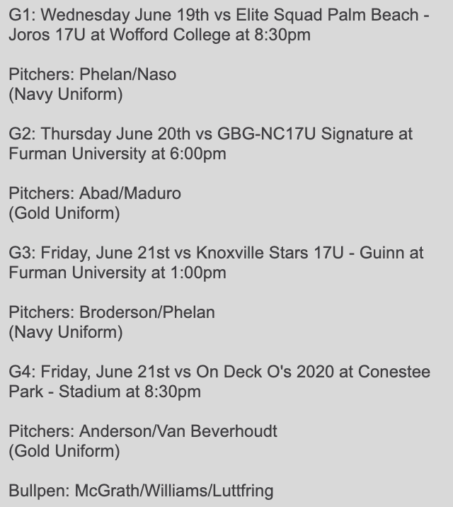 PowerBSB's tweet photo. 2019 Black Bear Classic @PSBaseballinc 

Pitching Rotations for Power Baseball 2020 Navy https://t.co/o43kqWyImC