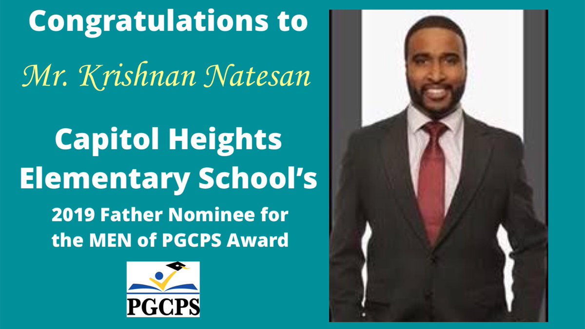 CHES_TAG's tweet photo. Congrats to our 2019 Father nominee Mr. Krishnan Natesan! When we unexpectedly lost Ms. Lawson, our beloved ALPHABET Director, Mr. Natesan was an integral part to our support team - for parents, staff and students! #CHESrocks #PGCPSPROUD #MENofPGCPS #FatherForum @capitolheightse https://t.co/w5g3XdP9et