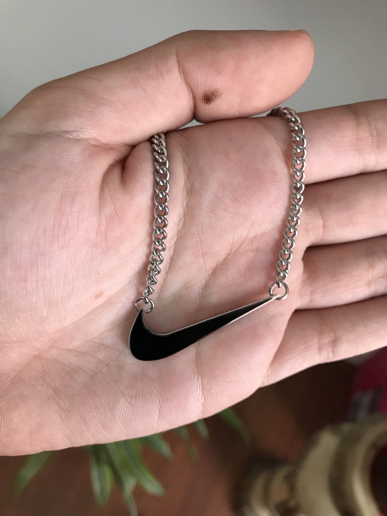 yordy on X: Silver Nike Swoosh Necklace Stainless Steel Necklace