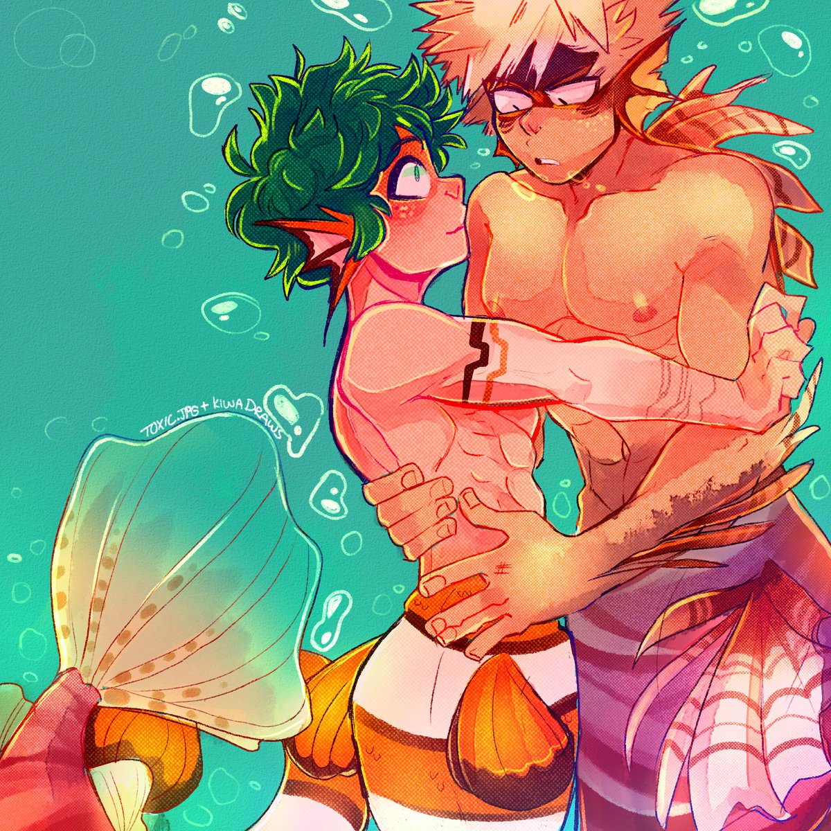 He did the sketch and I finished the rest u u it was for mermay but a littl...