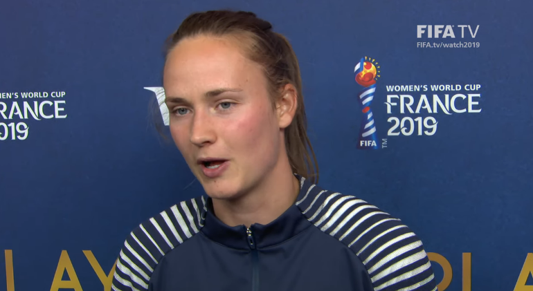 Foetbal247TBG's tweet photo. Caroline Graham Hansen on her injury: "I don't know much yet, I couldn't continue in the match but the doctors are positive. They think it will go OK so I'll wait for the answer and I'm positive until then." #KORNOR #FIFAWWC https://t.co/2RFkOBAryo