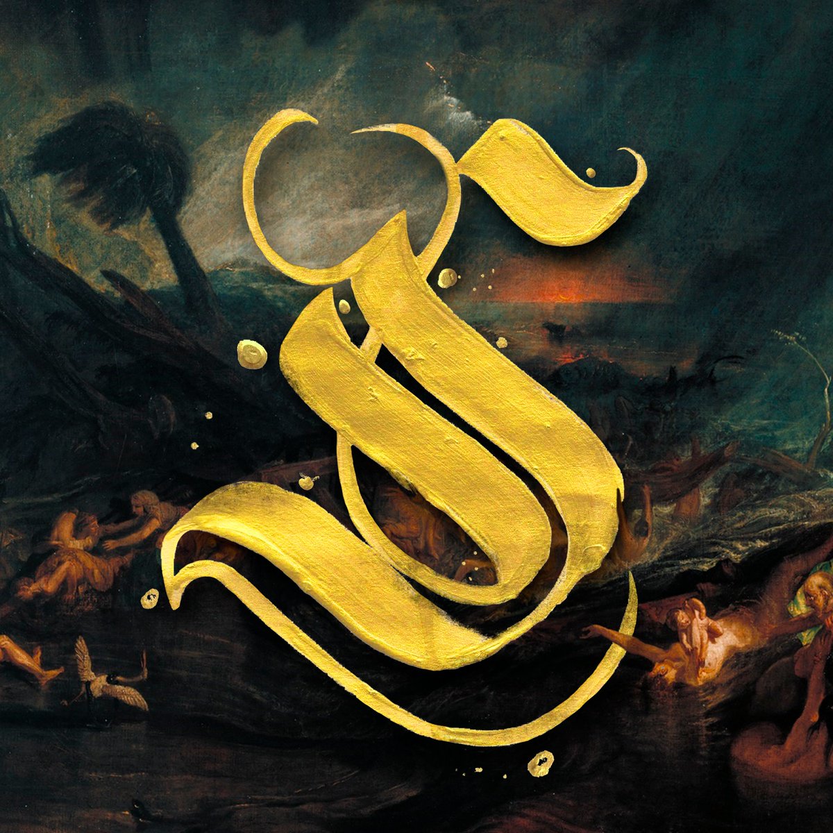 Intervention with calligraphy in the Painting by M.W. (Joseph Mallord William) Turner. The Deluge. We can see alot of beauty and calmness in a painting summed in chaos, both sides of the biblical event merged into a beautiful piece.
#Calligraphy #art #oilpainting