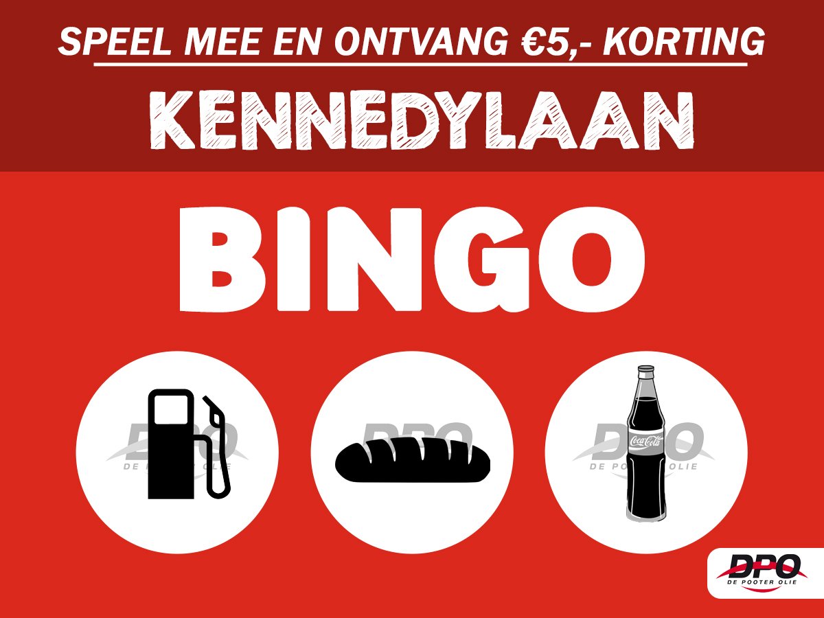 Speel mee met bingo bij TEXACO Kennedylaan in Terneuzen en ontvang €5,- korting op je vervolgaankoop! Scoor drie stempels tijdens het afrekenen en maak jouw bingokaart vol. Wat ga jij kopen met de €5,- korting? #bingo #korting depooterolie.nl/bingo/