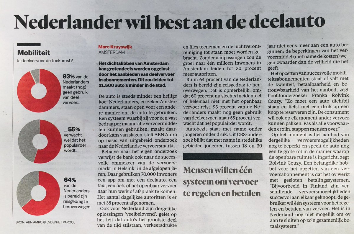 ‘Nederlander wil best aan de deelauto’ parool.nl/amsterdam/onde… /cc <a href="/Frouzy/">Franka Rolvink Couzy</a> <a href="/ABNAMROeconomen/">ABN AMRO EconBureau</a> @AnandaG @sharon_dijksma <a href="/GerBaron/">Ger</a> <a href="/TijsRoelofs/">Tijs Roelofs</a> <a href="/sharingcity/">Sharing Cities Alliance</a> <a href="/Autodelen_info/">Autodelen</a> <a href="/SnappCar/">SnappCar</a> <a href="/my_wheels/">MyWheels</a> @Greenwheels @car2goAmsterdam #autodelen #carsharing #deeleconomie