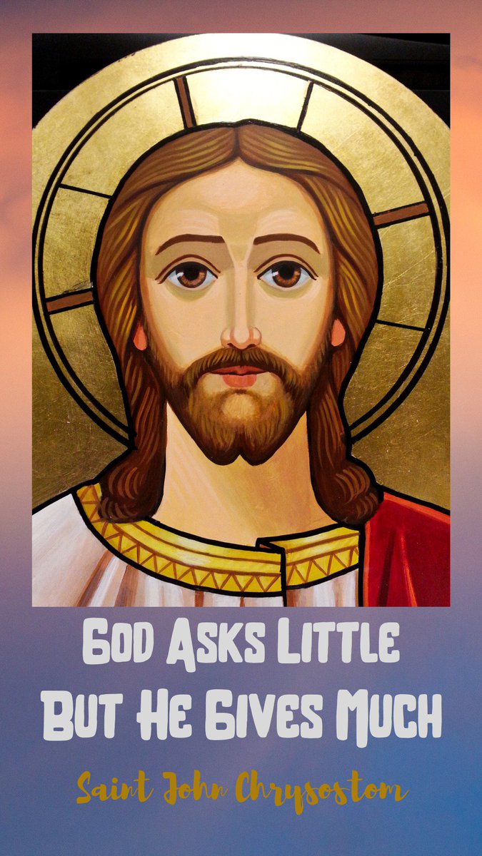 Catholic_Priest's tweet photo. "God asks little, but He gives much." - #SaintJohnChrysostom
.
📷 Coptic Sacred Icon of Our Lord Jesus Christ #SacredArtandImages #CatholicPriestMedia #Pray #Catholic_Priest #PrayAlways #ChristPantocrator https://t.co/OyE85uKZct