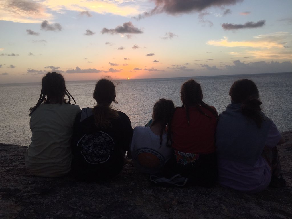 SallyCHill's tweet photo. Batman watching the sunset at East Woody beach. #mggsinNT @Culture_College @MGGS_SouthYarra https://t.co/rEB78jDTAR