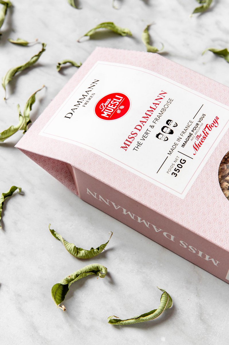 DearMuesli's tweet image. Découvrez notre granola au thé vert et à la framboise Miss Dammann, la toute nouvelle collaboration avec @DammannFr !