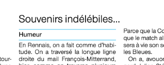 Nicdum's tweet photo. Je ne l'ai pas trouvé en ligne mais cet article vaut à lui seul l'achat du @OuestFrance du jour. Ça s'appelle "Souvenirs indélébiles", c'est page 25 en sports et c'est écrit par @mcoureau. Bravo ! Ça donne des frissons même à un nanto-brestois comme moi. #SRFC #FRANIG https://t.co/O7pX6VnQZ3