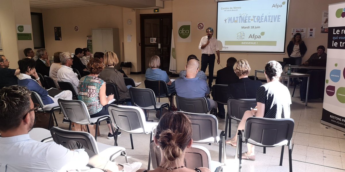 ecomnews_live's tweet photo. En direct du centre #Afpa #Nimes qui organise la toute première matinée créative du dispositif #AfpaVillage avec @Afpa_Occitanie, #AfpaleRéseau, #Comider
#Lachapée, @Poleemploi_oc, @Capemploi_, @Adieorg, @Occitanie, @Gard et #laDirrecte https://t.co/6v4Asgbjau