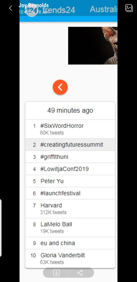 HPESummit17's tweet photo. Trends24 have the Queensland Creating Futures Summit as the 2nd trending # in Australia right now! #creatingfuturessummit #griffithuni https://t.co/PtwJDGXytN