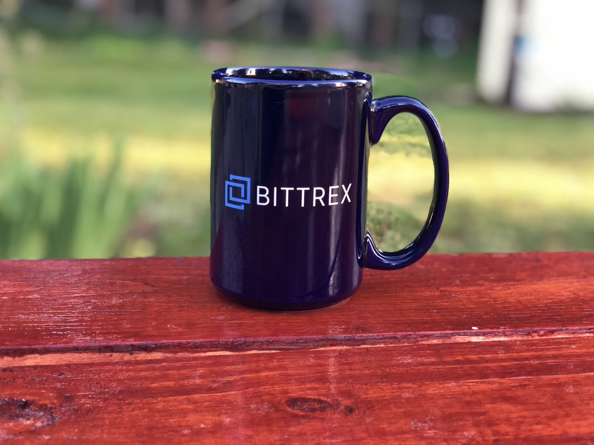 BittrexGlobal's tweet photo. We're celebrating 240+ markets! Giveaway #2: Start your day off right with a Bittrex coffee mug. RT this tweet and follow @BittrexIntl for a chance to win. Random winner notified via DM on June 24. *Restrictions apply. https://t.co/p9nTTdyHi6
