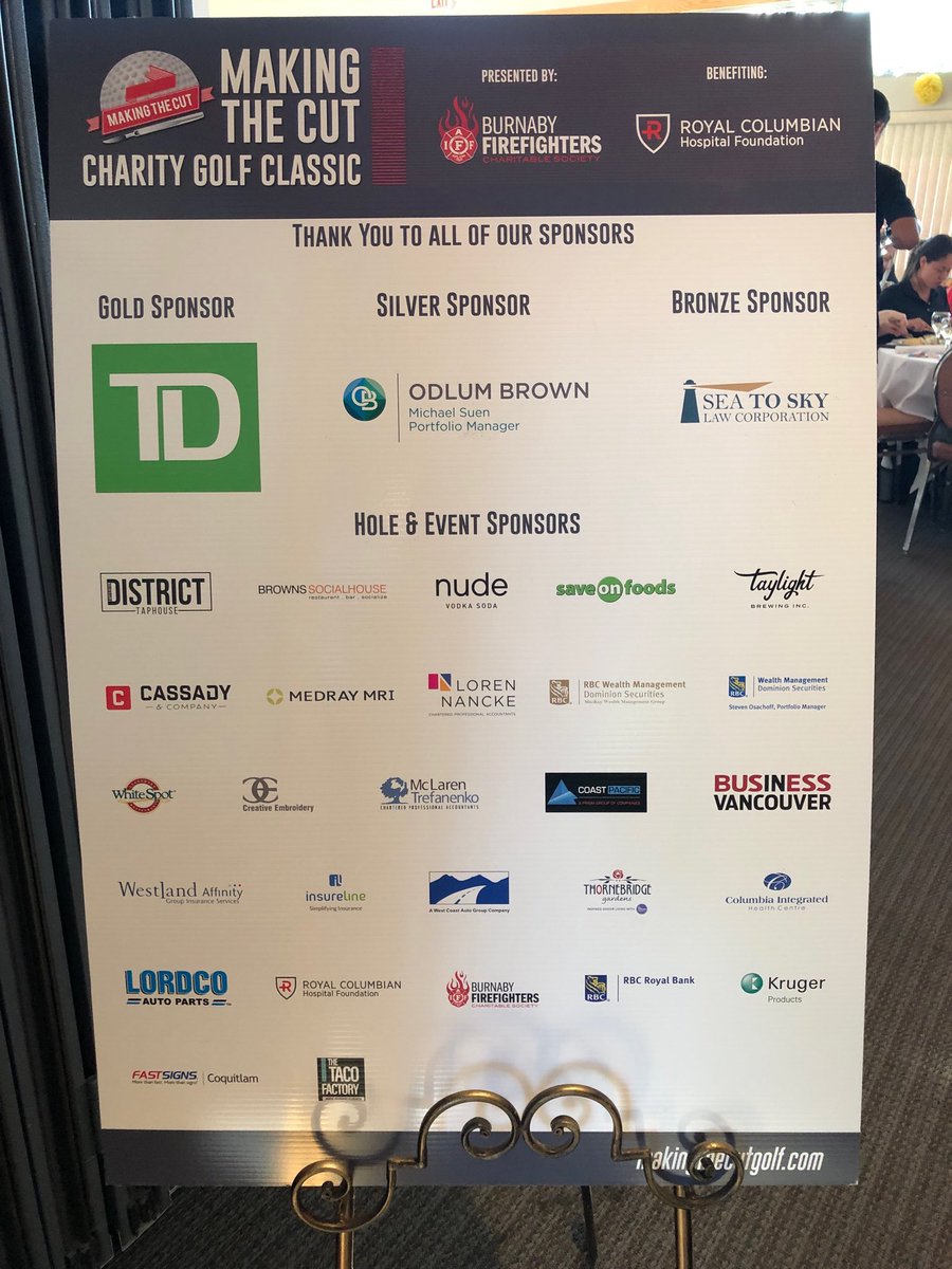 TD is the proud sponsor of Hole 17 in Royal Columbia Hospital Making the Cut Charity golf tournament to raise funds for life saving equipment for RCH trauma and OR #Royalcolumbian @GurjivChahil_TD @AndyCrib_TD <a href="/DebbieHaller_TD/">Debbie Haller</a> <a href="/TammyRea1/">Tammy</a>