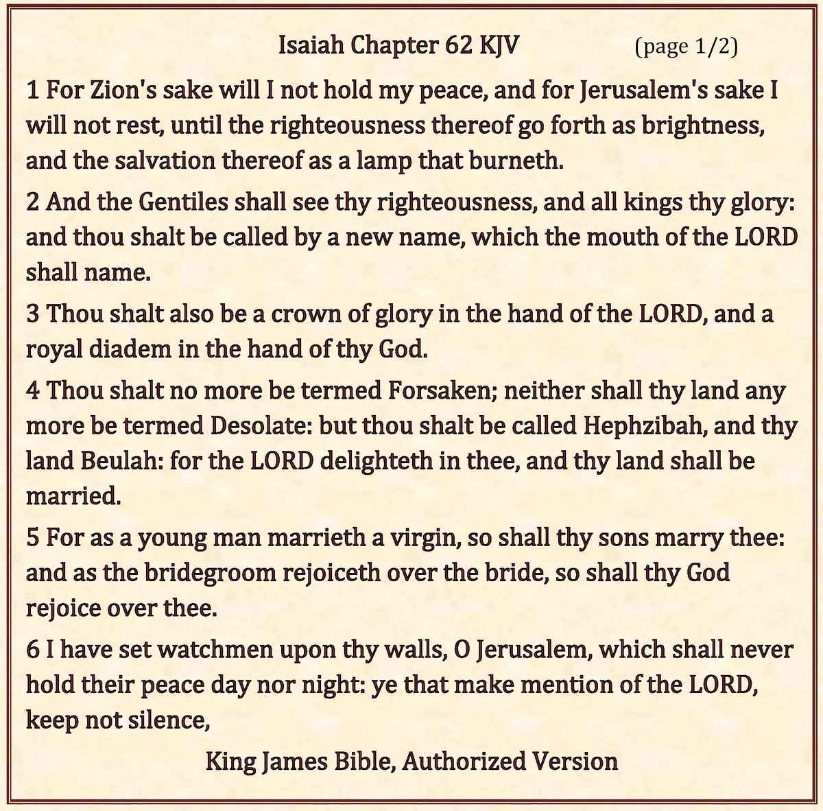 kingjamesonline's tweet image. "Behold, thy salvation cometh; behold, his reward is with him, and his work before him. And they shall call them, The holy people, The redeemed of the LORD: and thou shalt be called, Sought out, A city not forsaken." Isaiah 62 #Hephzibah #Beulah #Jerusalem