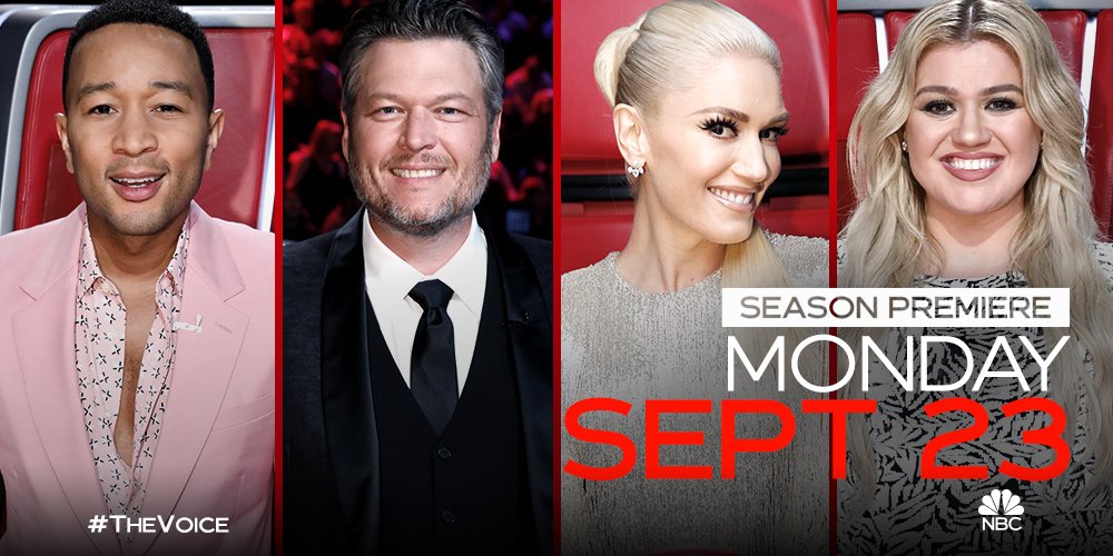 gwenstefani's tweet photo. Counting down the days! ❤️🎶 gx #TheVoice @blakeshelton @johnlegend @kellyclarkson @NBCTheVoice https://t.co/KsBwN3HvHc