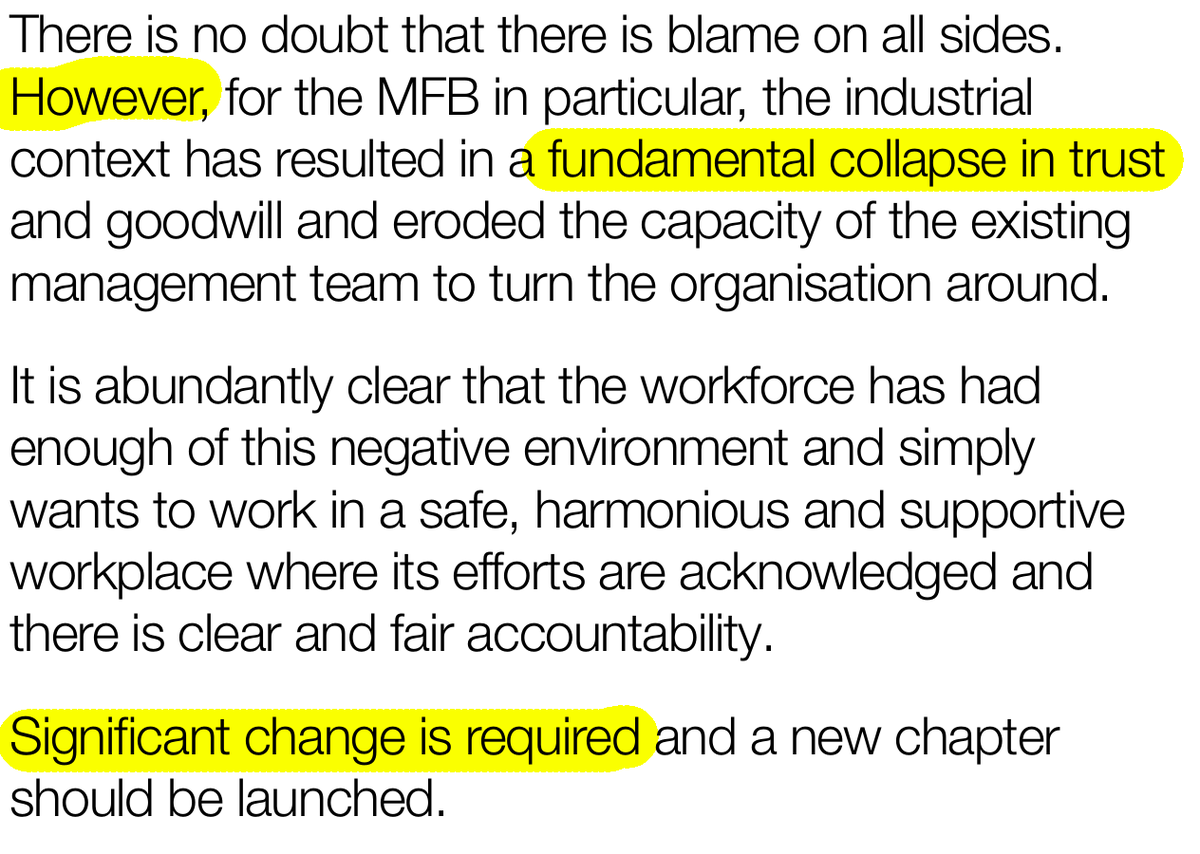 Ondarchie claims that the UFU bullied MFB senior management and Peter Rau. The Fire Services Review shows this is the *polar opposite* of the truth. Rau was front and centre of the industrial war waged upon us in service of the govt's "deliberately ideological attack". #springst