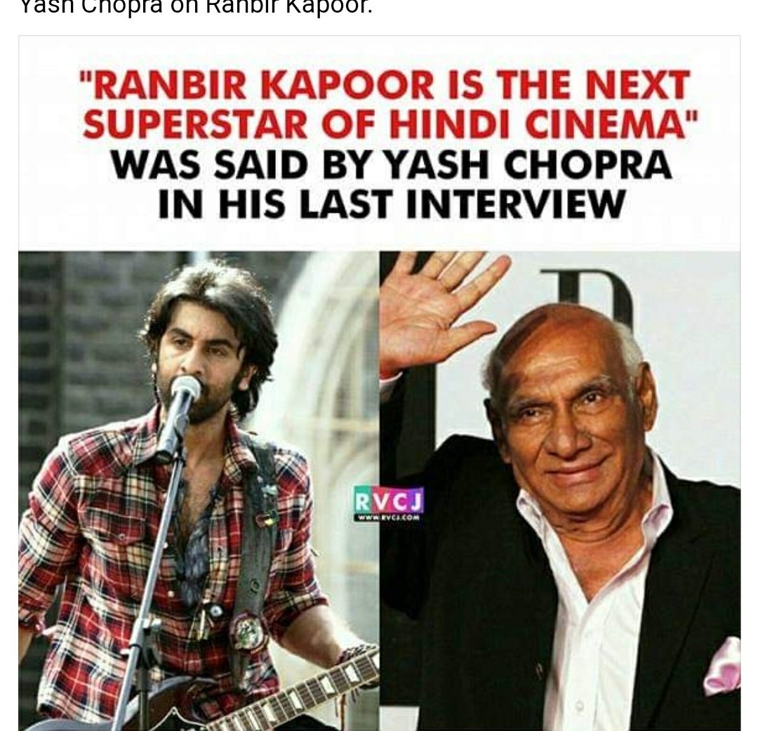 Yashchopra about Ranbirkapoor