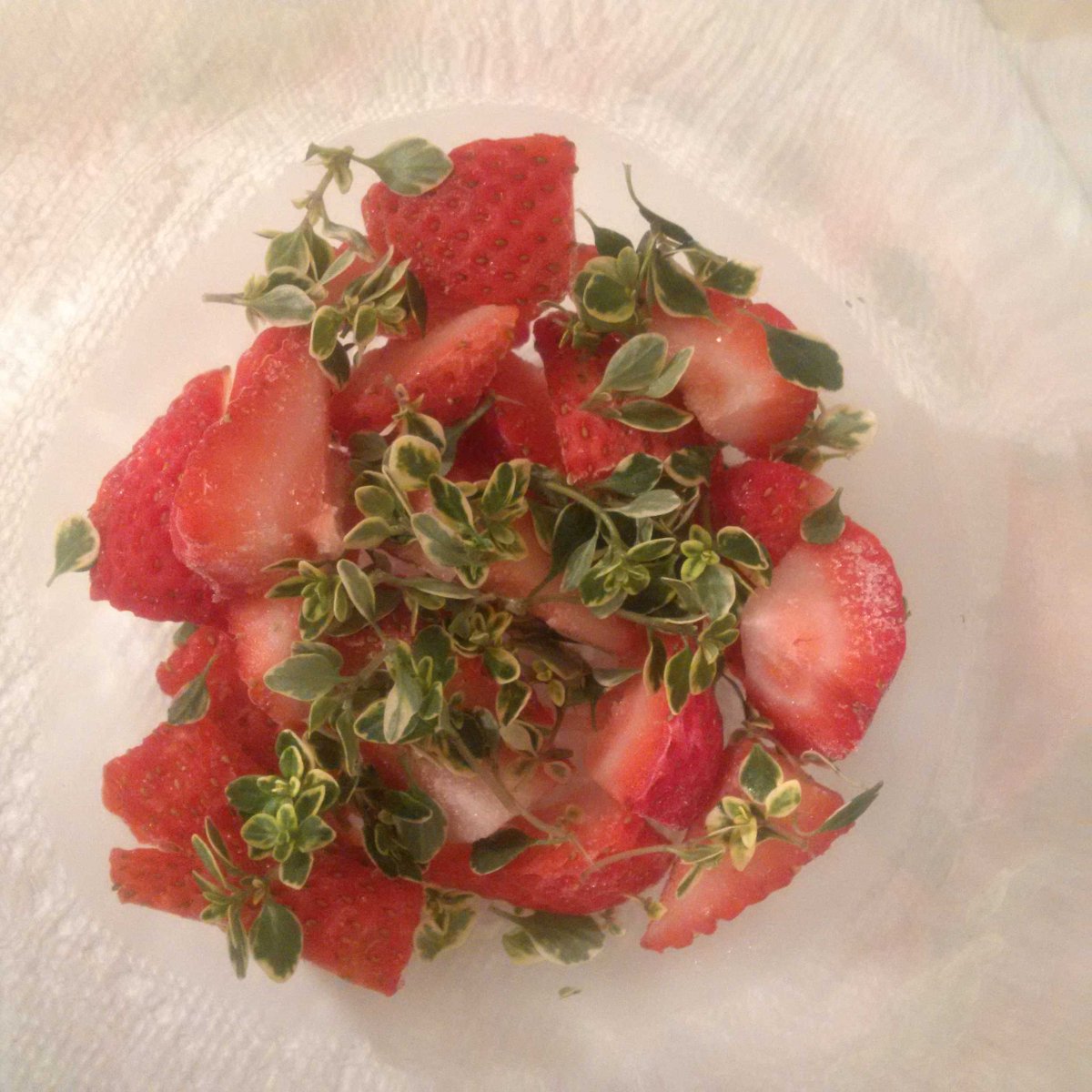 Yum! It's Strawberry Lemon Thyme #kombucha season. :-)