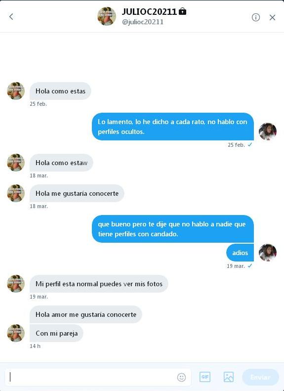 ¿Qué parte de "No hablo con perfiles con candado" no entiende este sub-normal? No sean tarados, si tienen un perfil con candado les ignoraré.